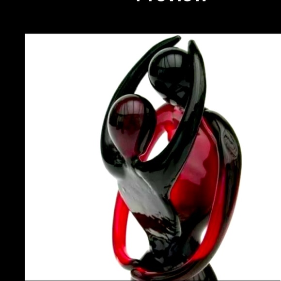 Stunning Murano Art Glass Freeform Lovers Figurine *Dark Red *XL 19cm Tall - Picture 3 of 4